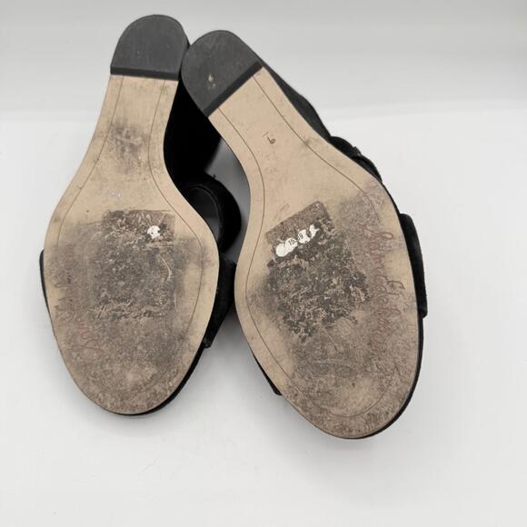 Sam‎ Edelman Nahla Women's 9 Black Suede Wedge Shoes Classic - Picture 6 of 7